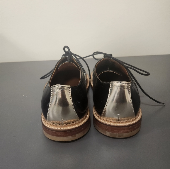 Opening Ceremony Oxfords Black and gold laced up loafers Sz 37 - Picture 6 of 10